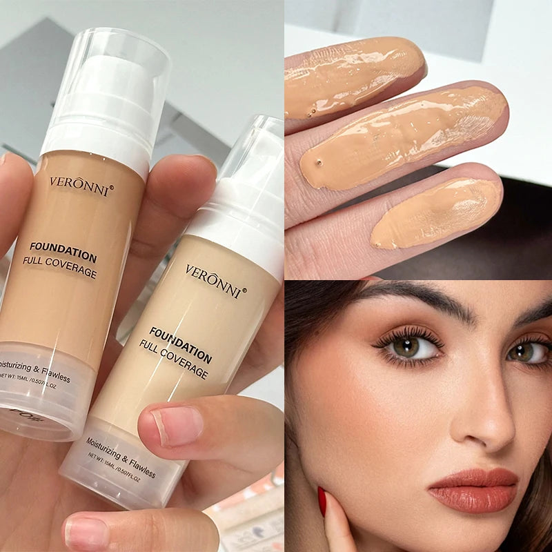 Full Coverage Foundation Bottles - Buildable Full Coverage Liquid Makeup for Custom Skin Tone Mixing & Daily Wear, Oil Control