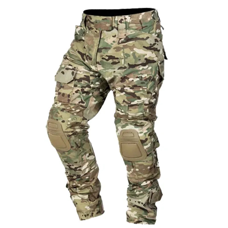 Men Tactical Pants +pads Outdoor Ripstop Cargo Pants Working Hiking Pants Men's Fishing Trekking Trousers Hunting Clothes