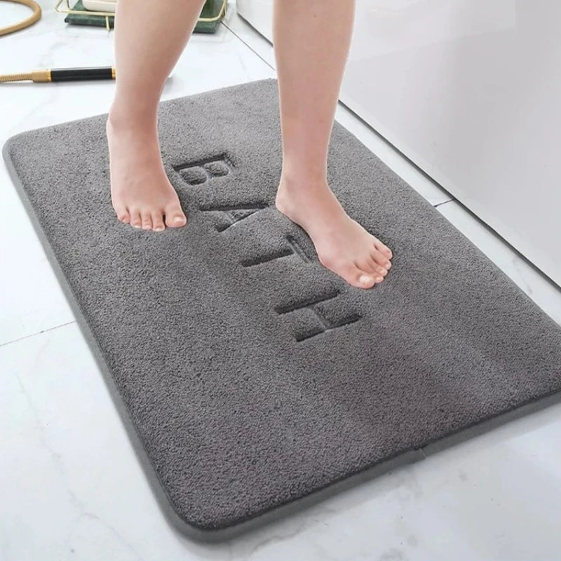 Anti Slip Mat Faux Cashmere Memory Foam Carpet Coral Fleece Super Absorbent Floor Mat Kitchen Living Room Bathroom