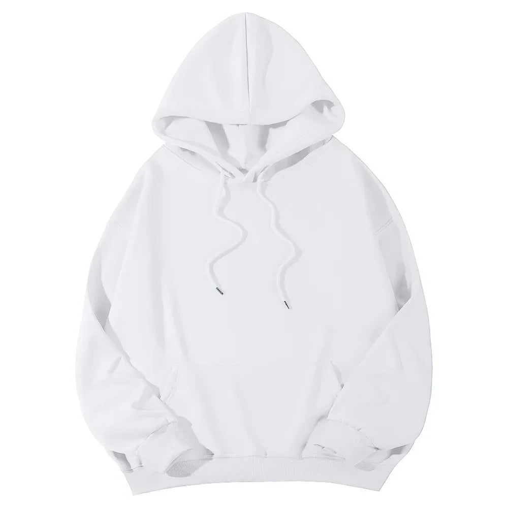 2026 Men's wide Hood Sweatshirt European and American men's and men Sweatshirt Solid Harajuku Long Sleeve Female Loose male Coat