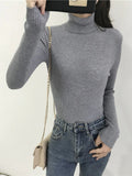 2026 Autumn Winter Thick Sweater Women Knitted Ribbed Pullover Sweater Long Sleeve Turtleneck Slim Jumper Soft Warm Pull Femme