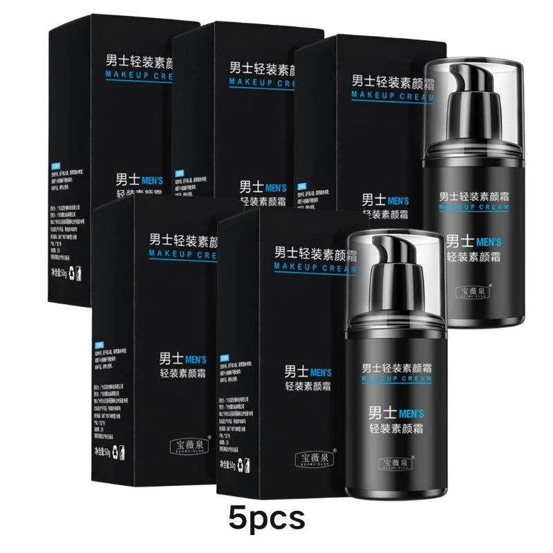 50g Men's Natural Makeup Cream Not Sticky Face Foundation Moisturizing Remove Darken Skin Care Gel Improve Shrink Pore Oil