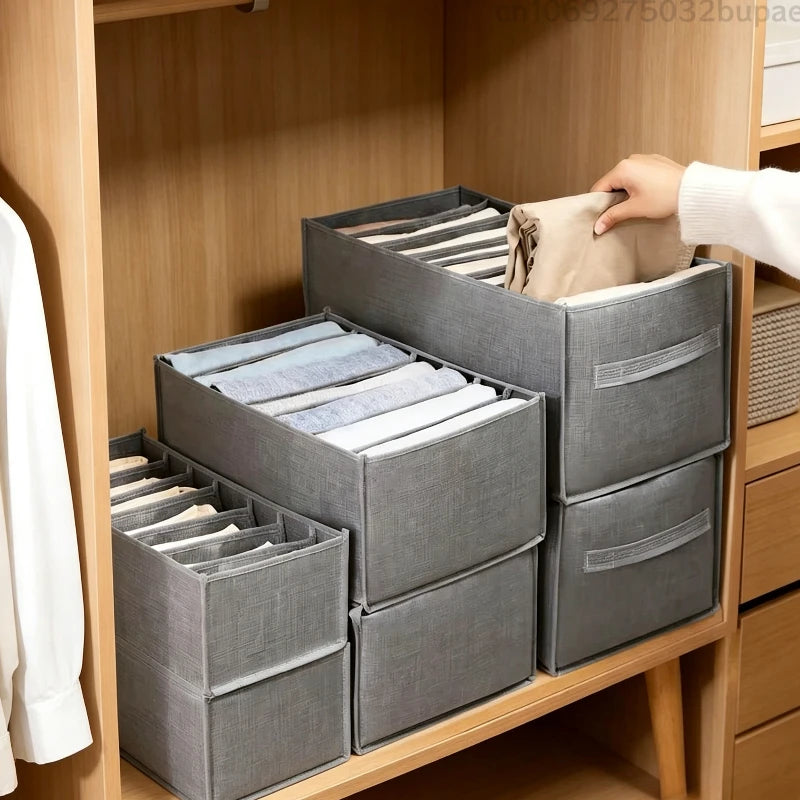 Fabric Drawer Storage Basket Household Pants Storage Artifact Jeans Storage Box Wardrobe Clothe Organizer Drawer Separator Boxe