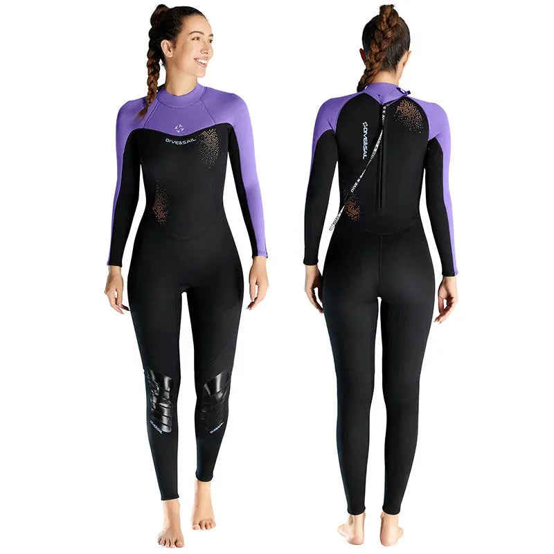 3MM Neoprene Wetsuit Women Surfing Thermal Protective Swimsuit Water Swimming Sport Diving Suit Beach Snorkeling Clothes