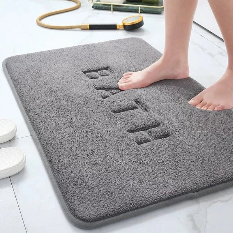 Anti Slip Mat Faux Cashmere Memory Foam Carpet Coral Fleece Super Absorbent Floor Mat Kitchen Living Room Bathroom