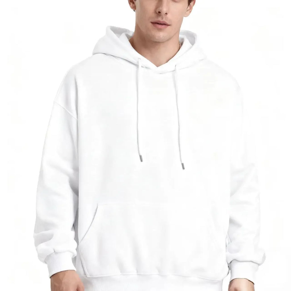 2026 Men's wide Hood Sweatshirt European and American men's and men Sweatshirt Solid Harajuku Long Sleeve Female Loose male Coat