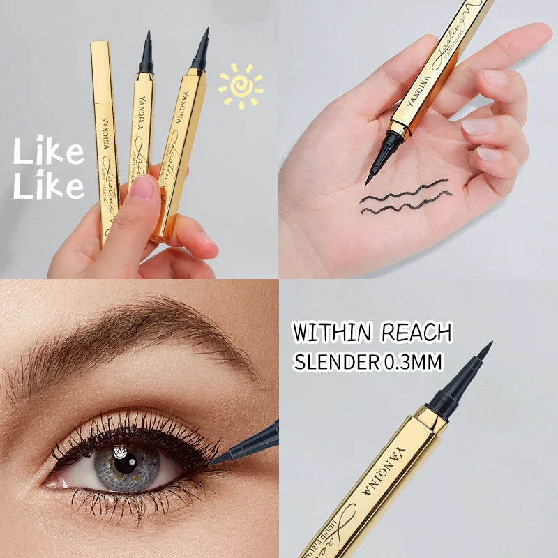 Quick-dry Eyeliner Pencil Makeup Long Lasting Smooth Matte Eye Liner Waterproof Anti Smudge Liquid Eyeliner Pen Eyes Cosmetics