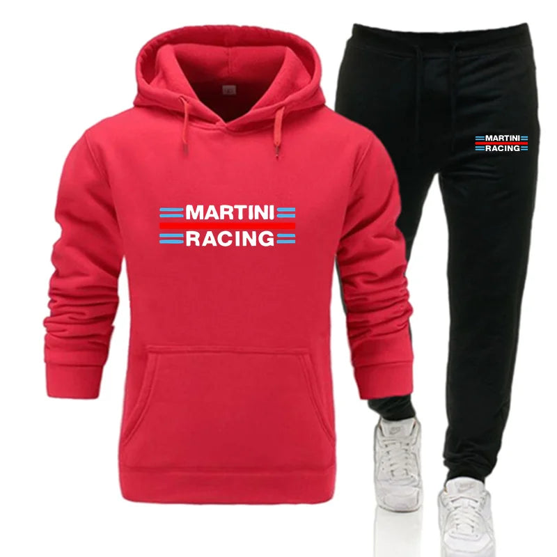 2025 new Martini Racing Hoodie Suit Men's Fashion Hoodie Brand Pants Casual Jogging Suit Sports Wear Sweatshirt Autumn Winter
