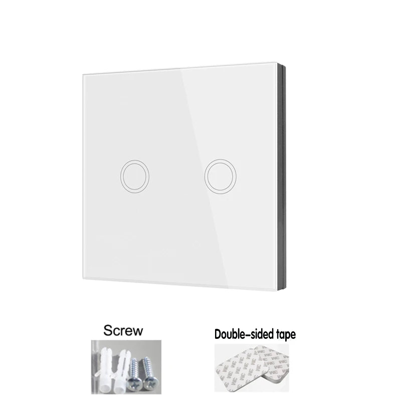 433Mhz Wireless Smart Light Wall Switch with Remote Control Touch Wall Panel Mini Relay Receiver 220V 10A for Home Led Lamp Fan
