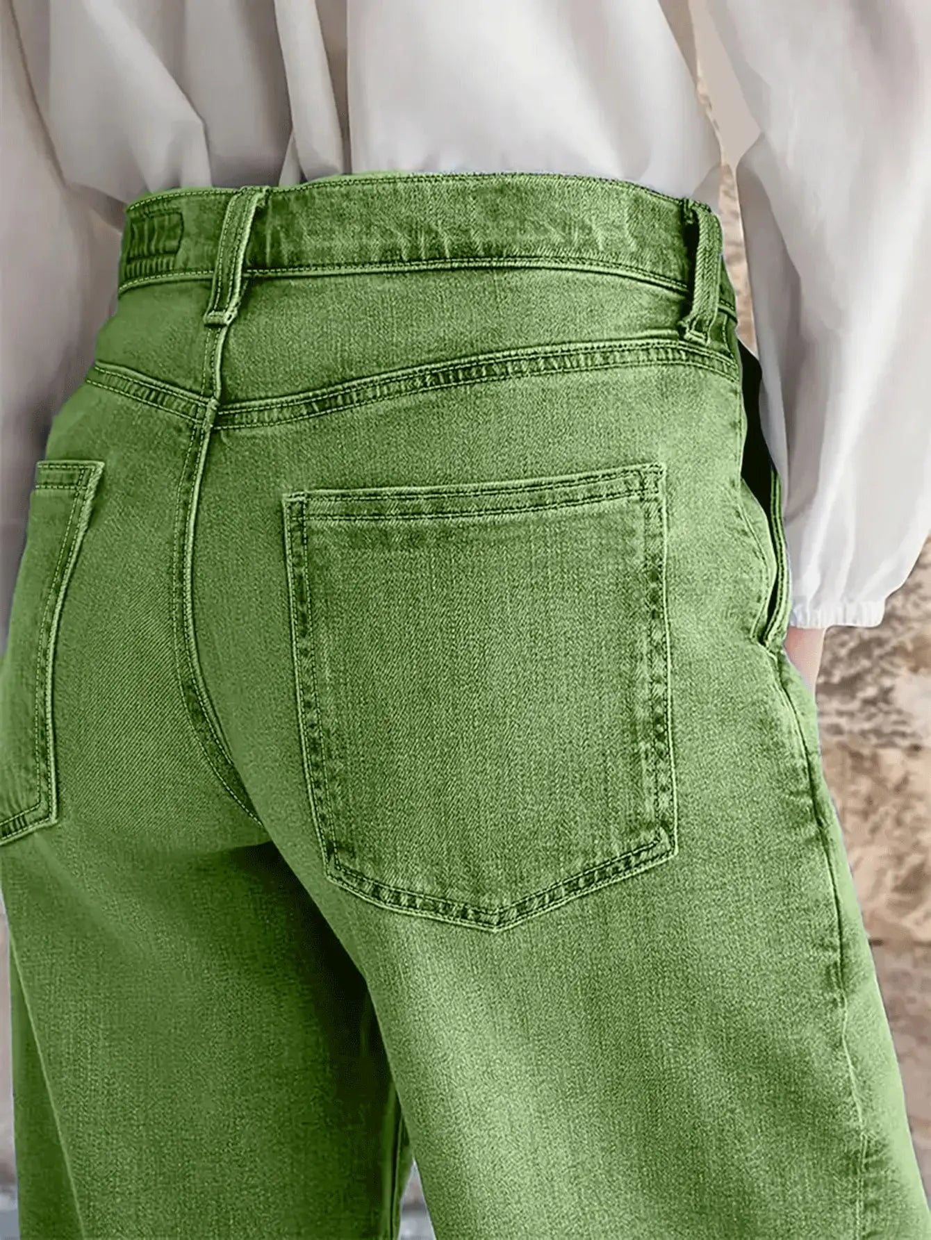 New Women's Multi-Button Wide Leg Casual Jeans - High-Quality Denim Pants for Stylish Comfort