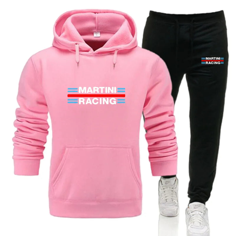2025 new Martini Racing Hoodie Suit Men's Fashion Hoodie Brand Pants Casual Jogging Suit Sports Wear Sweatshirt Autumn Winter
