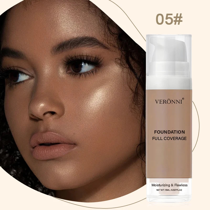 Full Coverage Foundation Bottles - Buildable Full Coverage Liquid Makeup for Custom Skin Tone Mixing & Daily Wear, Oil Control
