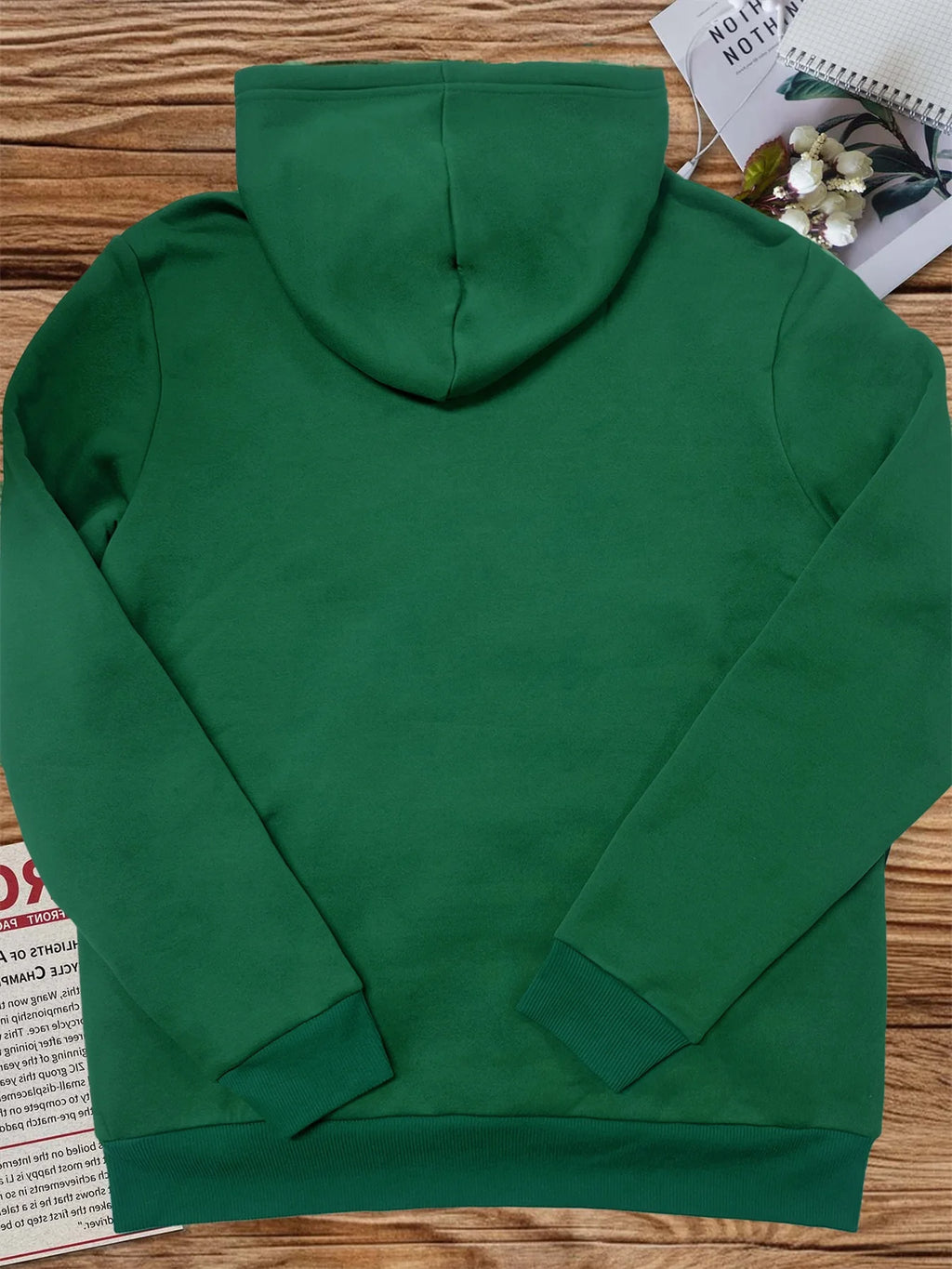 Women's autumn and winter warm and loose casual MILANO ITALIA pattern printed suede long sleeved hooded sweatshirt