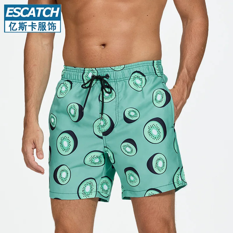 Quick-drying swimwear men beach shorts men's swimming trunks suit bath man holiday shorts quarter-print swimming trunk swimsuit