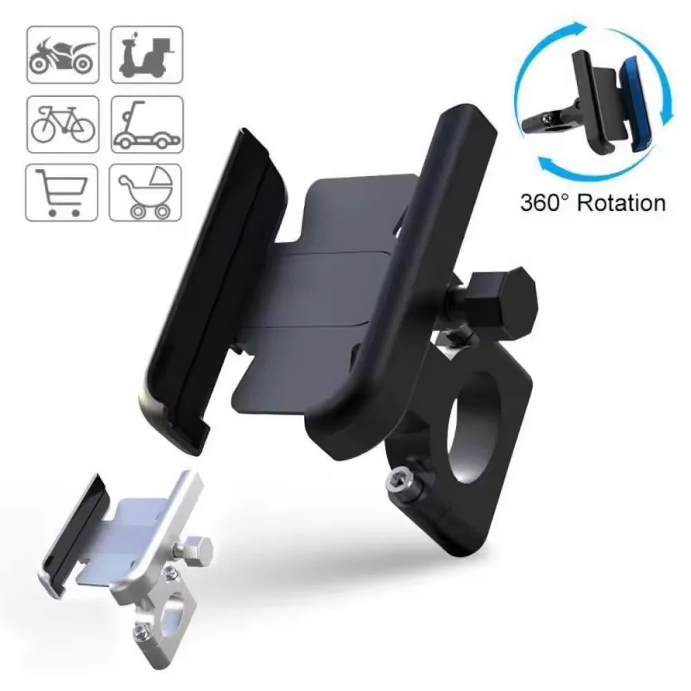 Aluminum Phone Holder for Bike Universal Bike Cell Phone Holder Fits Phones 4-7" Waterproof Shockproof Motorcycle Phone Mount