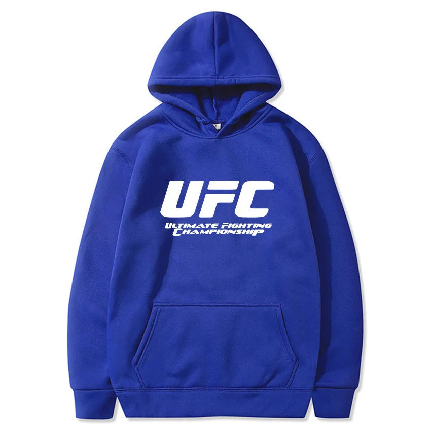 2026 New UFC Men's Hooded Sweatshirt Autumn Winter Polar Print Casual Sports Hooded Sweat