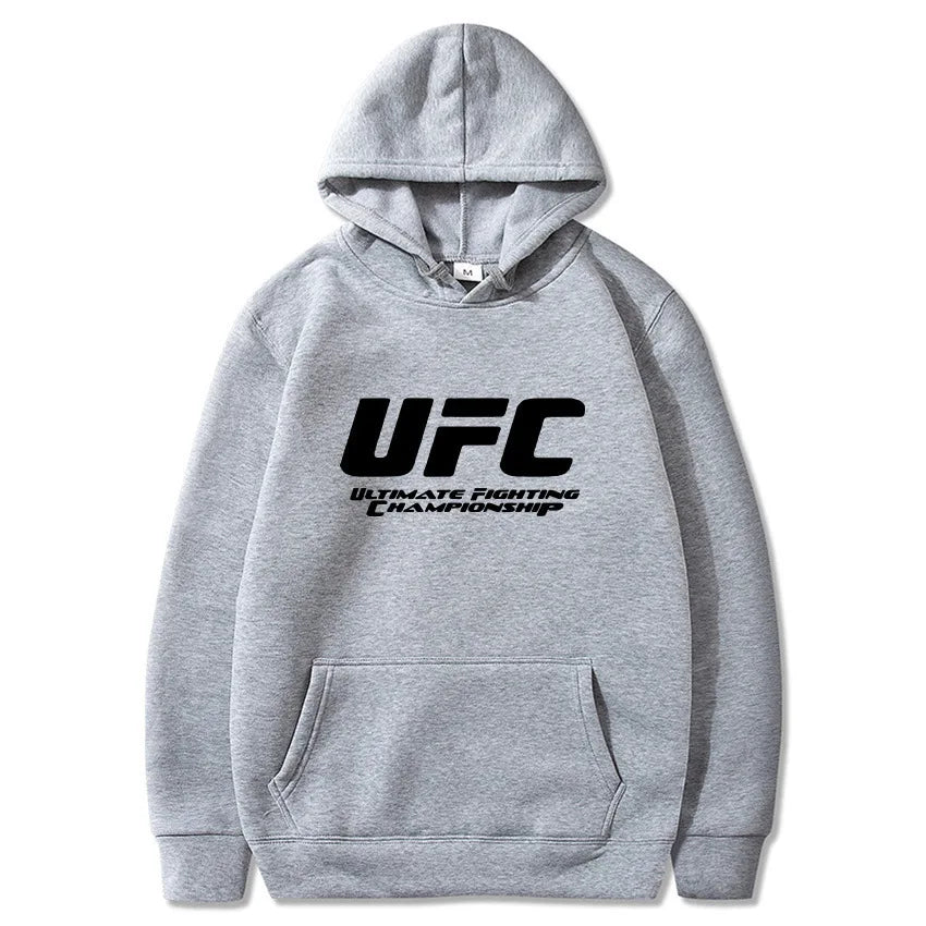 2026 New UFC Men's Hooded Sweatshirt Autumn Winter Polar Print Casual Sports Hooded Sweat