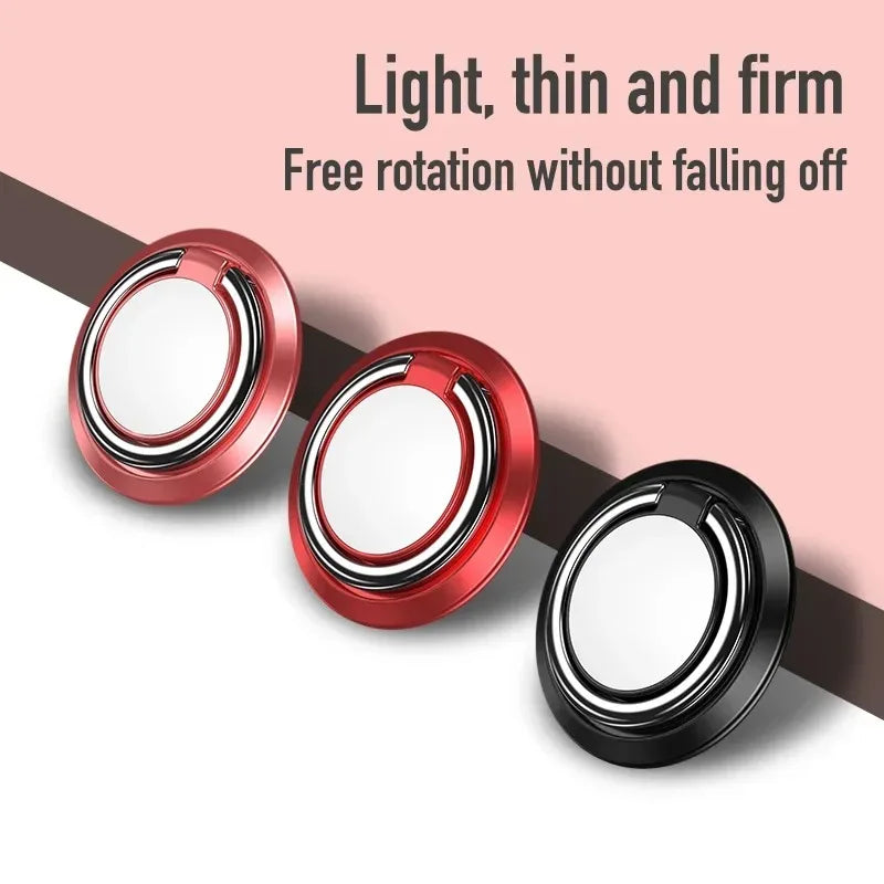 360 Degree Rotating Finger Ring Phone Holder Stand for Mobile Phone Car Magnetic Mount Phone Back Sticker Pad Unniversal Bracket