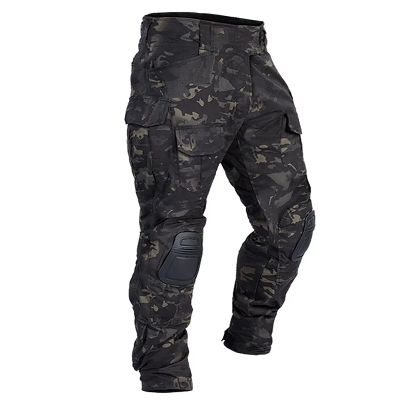 Men Tactical Pants +pads Outdoor Ripstop Cargo Pants Working Hiking Pants Men's Fishing Trekking Trousers Hunting Clothes