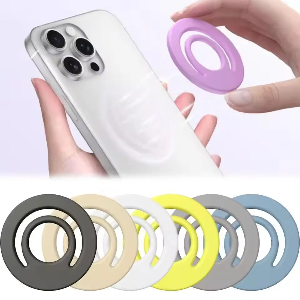 Magnetic Circular Grip Phone Holder Silicone Magnetic Finger Ring for MagSafe Phone Ring Holder Strap Mobile Phone Accessories