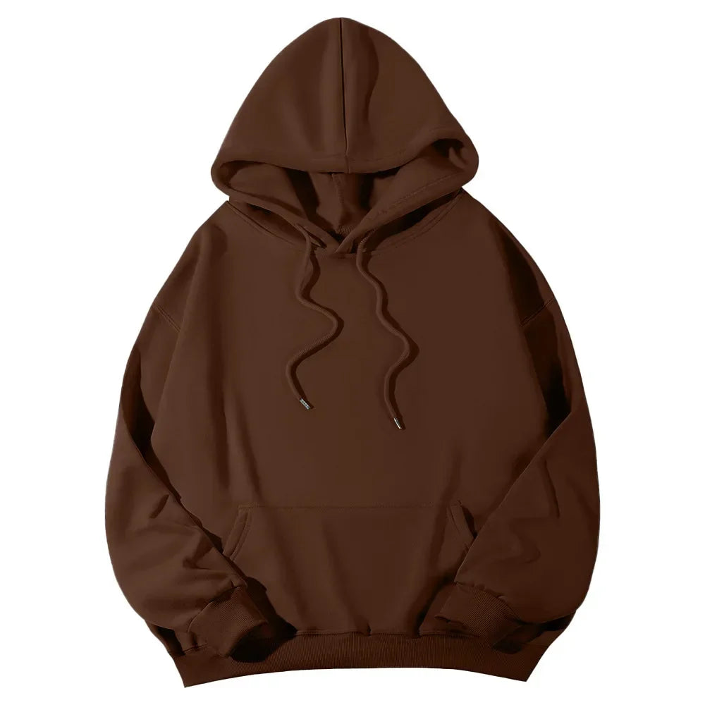 2026 Men's wide Hood Sweatshirt European and American men's and men Sweatshirt Solid Harajuku Long Sleeve Female Loose male Coat