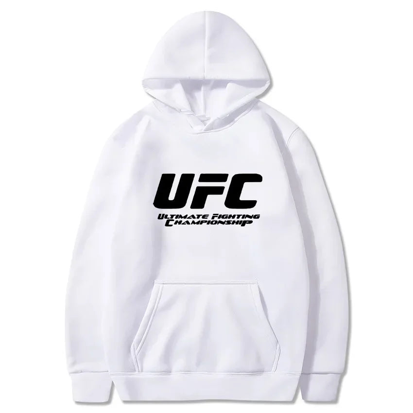 2026 New UFC Men's Hooded Sweatshirt Autumn Winter Polar Print Casual Sports Hooded Sweat