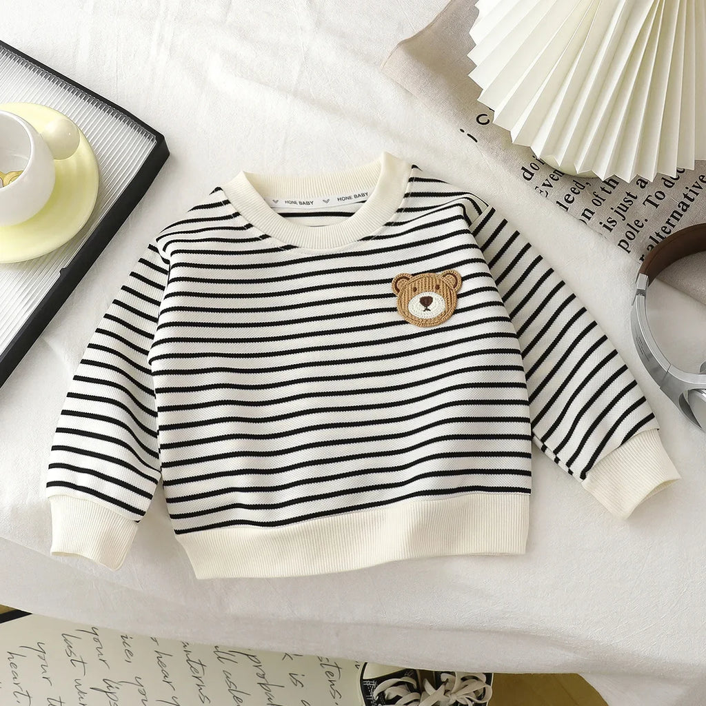 T-shirt Elastic Sweater Long Sleeve Pullover Tops Baby Children Clothing Children's Sweatshirt Kids Clothes Boys Girls