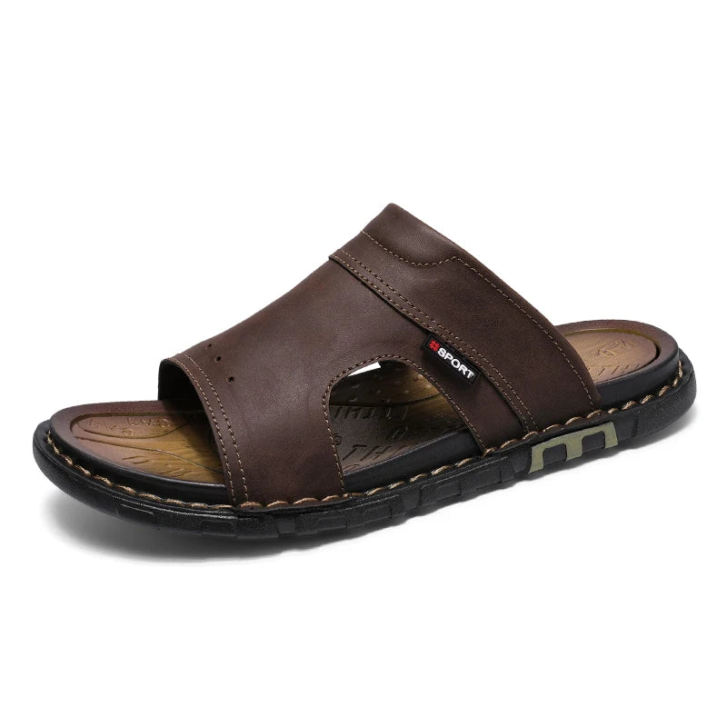 QZHSMY Summer Sandals Men Breathable Leather Shoes Man Outdoor Men Sandals Antiskid Beach Sandals casual sneakers