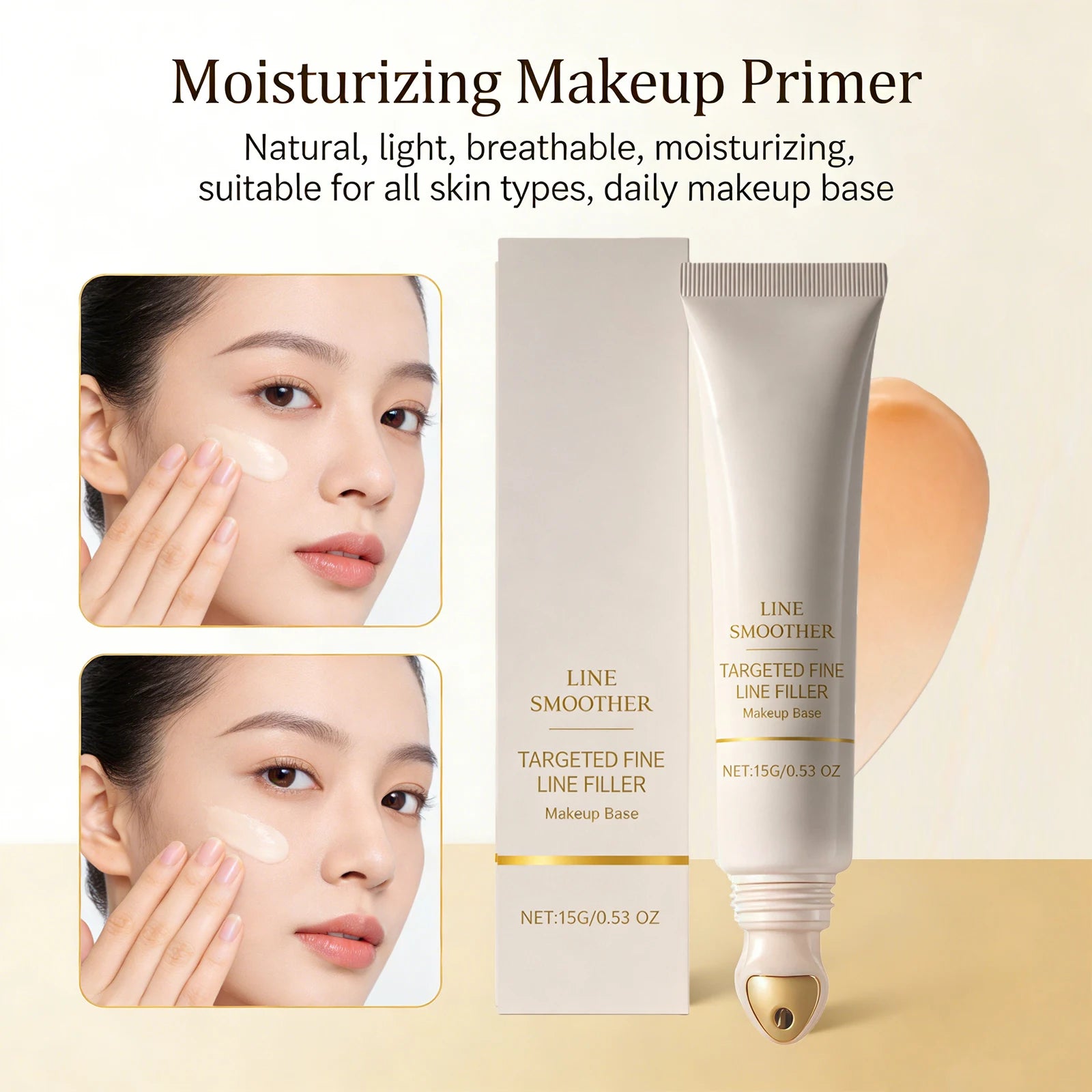 Line Smoother Hydrating Primer for Makeup Even Tone Lightweight & Non-sticky Invisible Pores Antioxidant Makeup Base Moisturizer