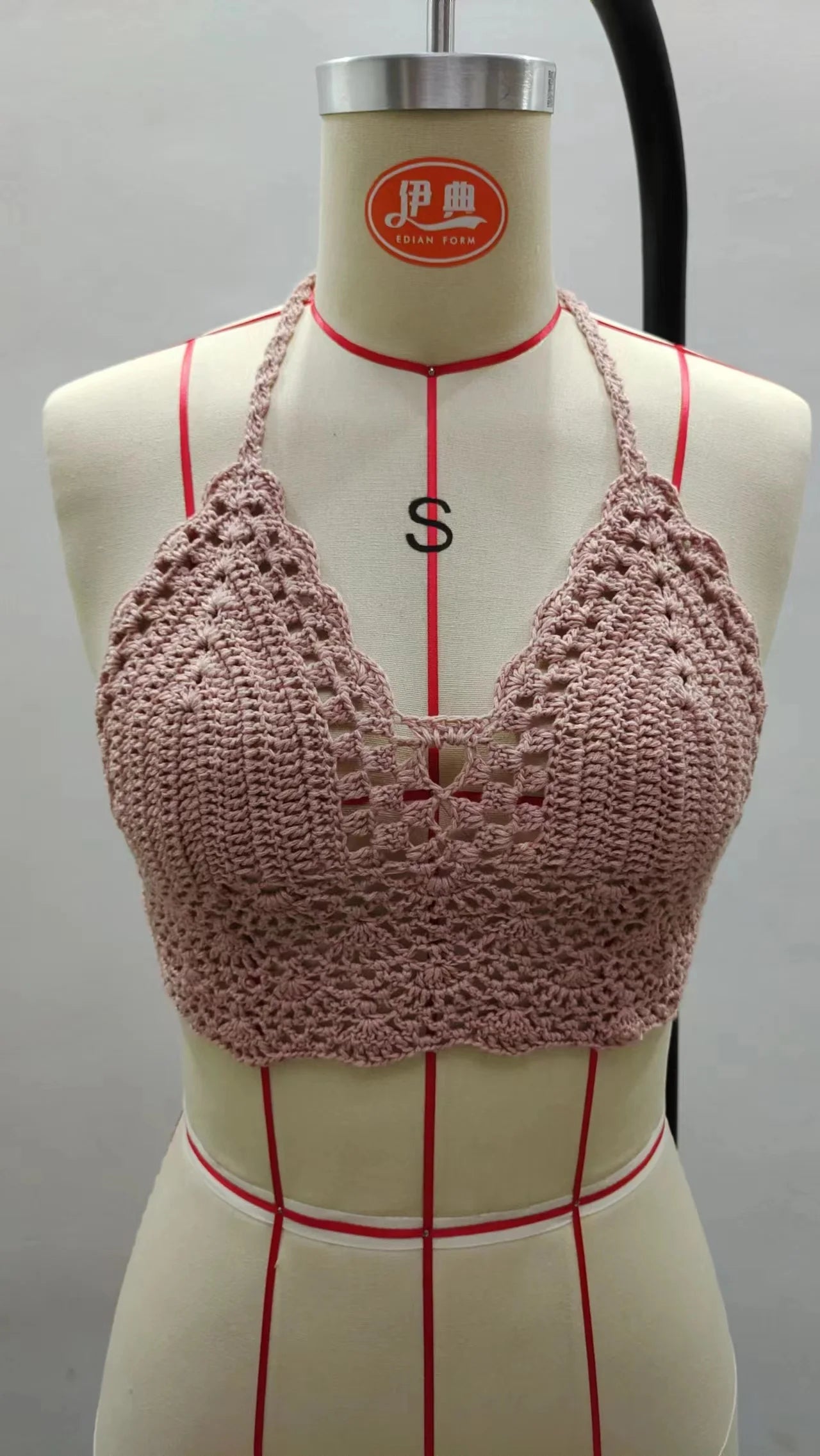 Crochet Bikini TopNew Triangle Black Bikini Top Woman Hollow Out Swimsuit Sexy Swimming Bra Large Female Swimwear S M L XL