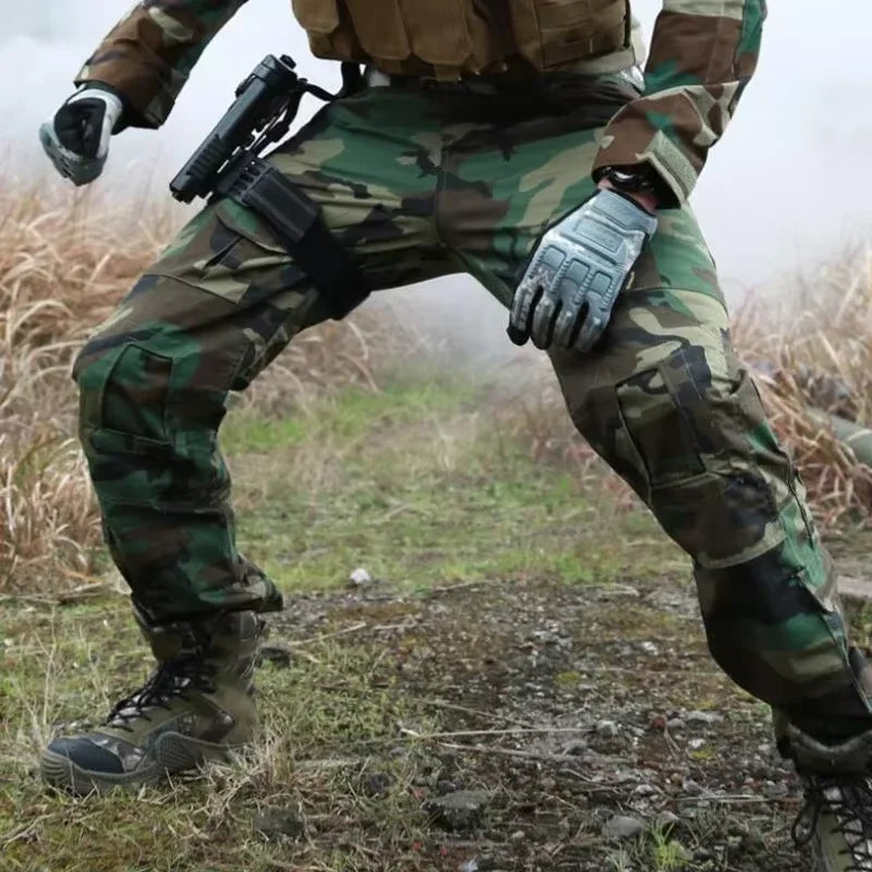Men Tactical Pants +pads Outdoor Ripstop Cargo Pants Working Hiking Pants Men's Fishing Trekking Trousers Hunting Clothes