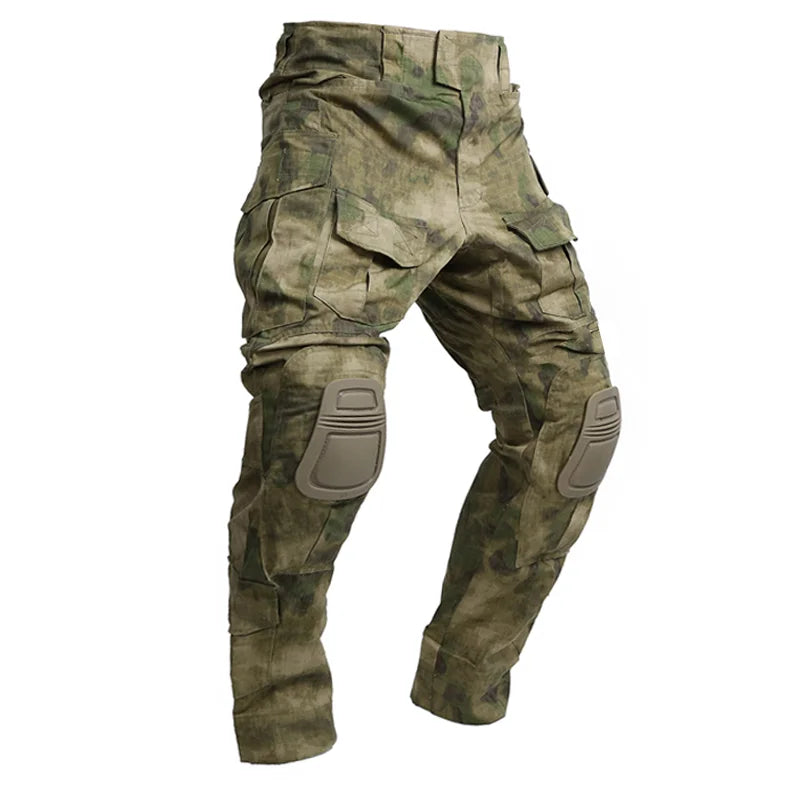 Men Tactical Pants +pads Outdoor Ripstop Cargo Pants Working Hiking Pants Men's Fishing Trekking Trousers Hunting Clothes