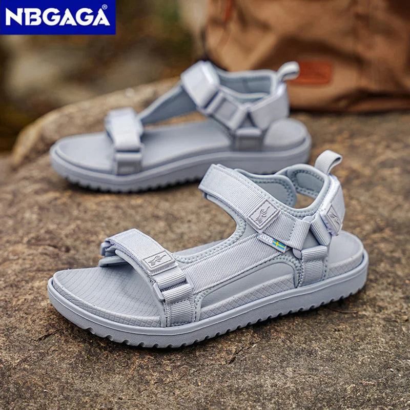 Women's Summer Outdoor Sandals Breathable Anti-Slip Beach Shoes Soft Flat Bottom Walking Sandals Size 36-41