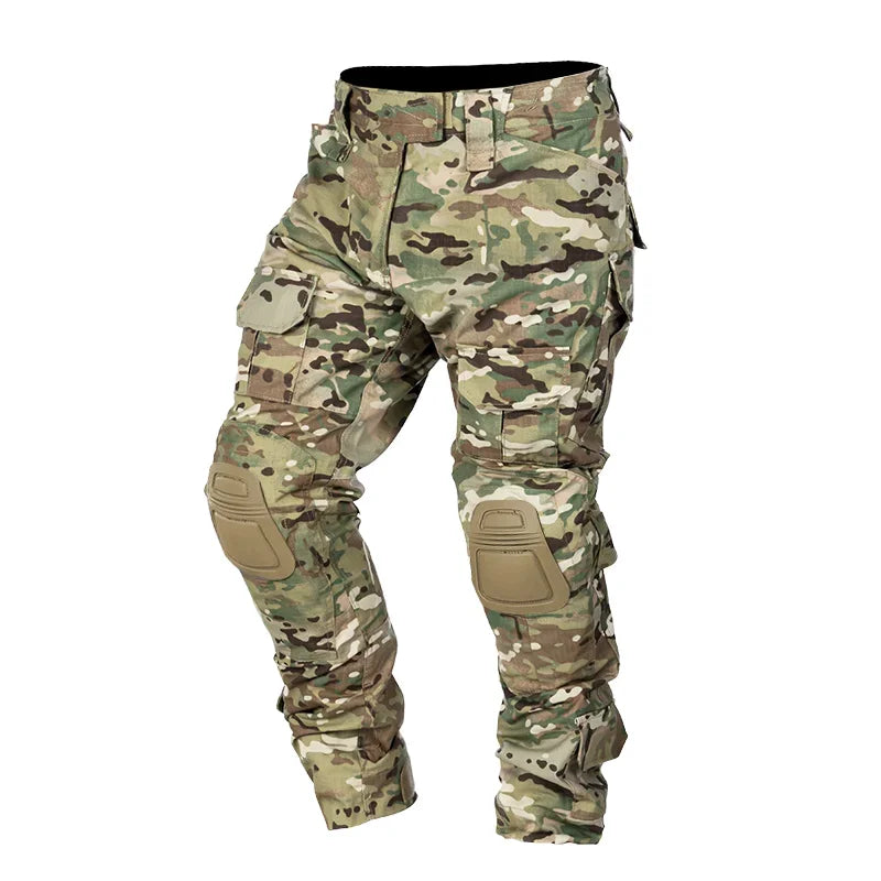 Men Tactical Pants +pads Outdoor Ripstop Cargo Pants Working Hiking Pants Men's Fishing Trekking Trousers Hunting Clothes