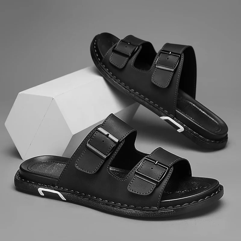 QZHSMY Summer Sandals Men Breathable Leather Shoes Man Outdoor Men Sandals Antiskid Beach Sandals casual sneakers