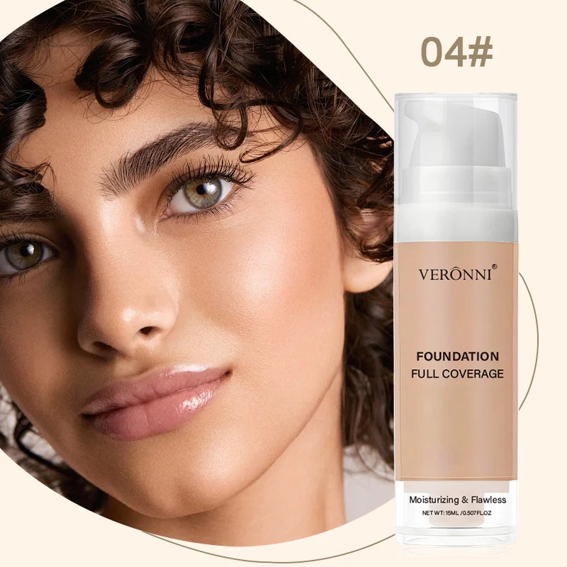 Full Coverage Foundation Bottles - Buildable Full Coverage Liquid Makeup for Custom Skin Tone Mixing & Daily Wear, Oil Control