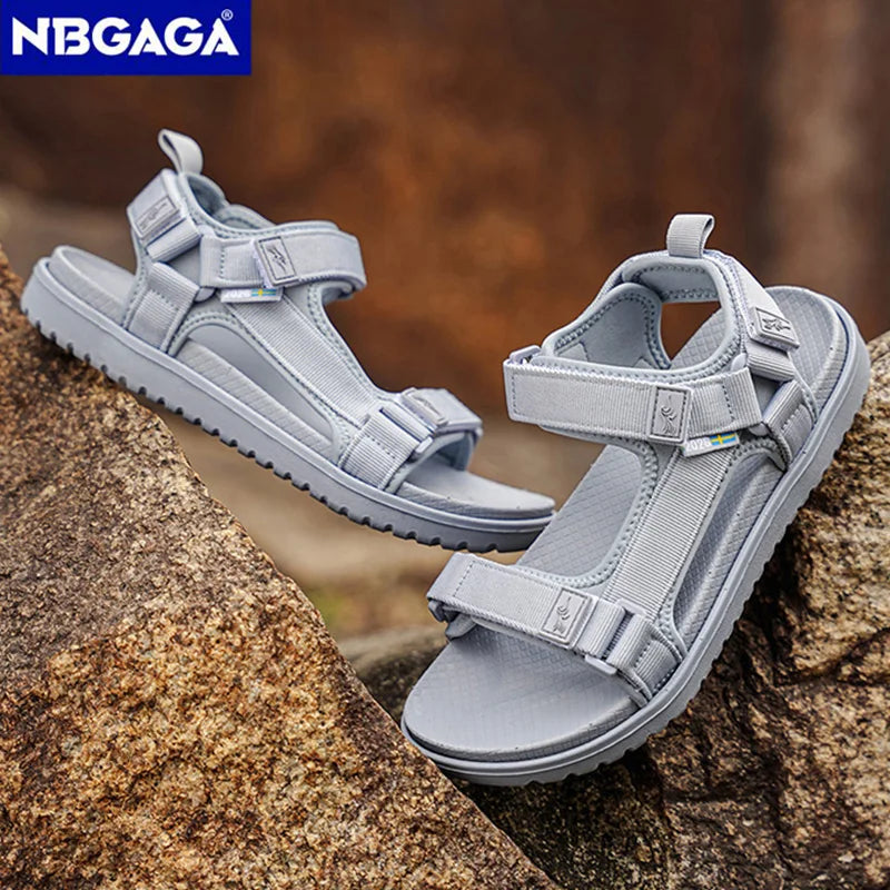 Women's Summer Outdoor Sandals Breathable Anti-Slip Beach Shoes Soft Flat Bottom Walking Sandals Size 36-41