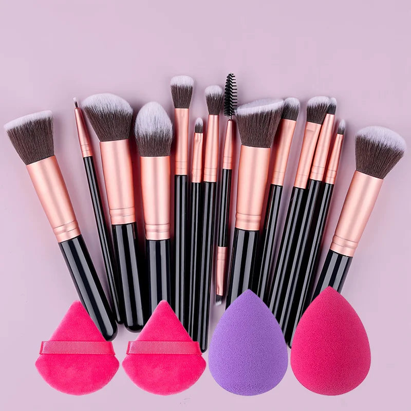Professional Makeup Brushes Set 14-16Pcs Set Premium Syntheti Foundation Blending Face Powder Blush Eye Shadows Makeup Brush Kit