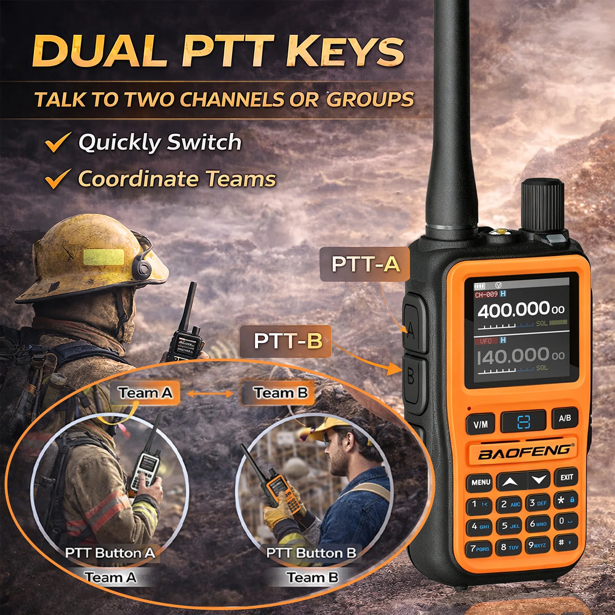 2 Pack BAOFENG UV-5R Mini Dual Band Two-Way Radio (5W/999CH) - Bluetooth APP Programming, NOAA Alert, Type-C Fast Charging