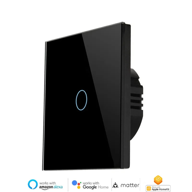 Melery Matter over WiFi Smart Light Wall Switch Touch Sensor Glass Panel Remoted Google/Apple Home Siri Alexa Homekit Smarttings