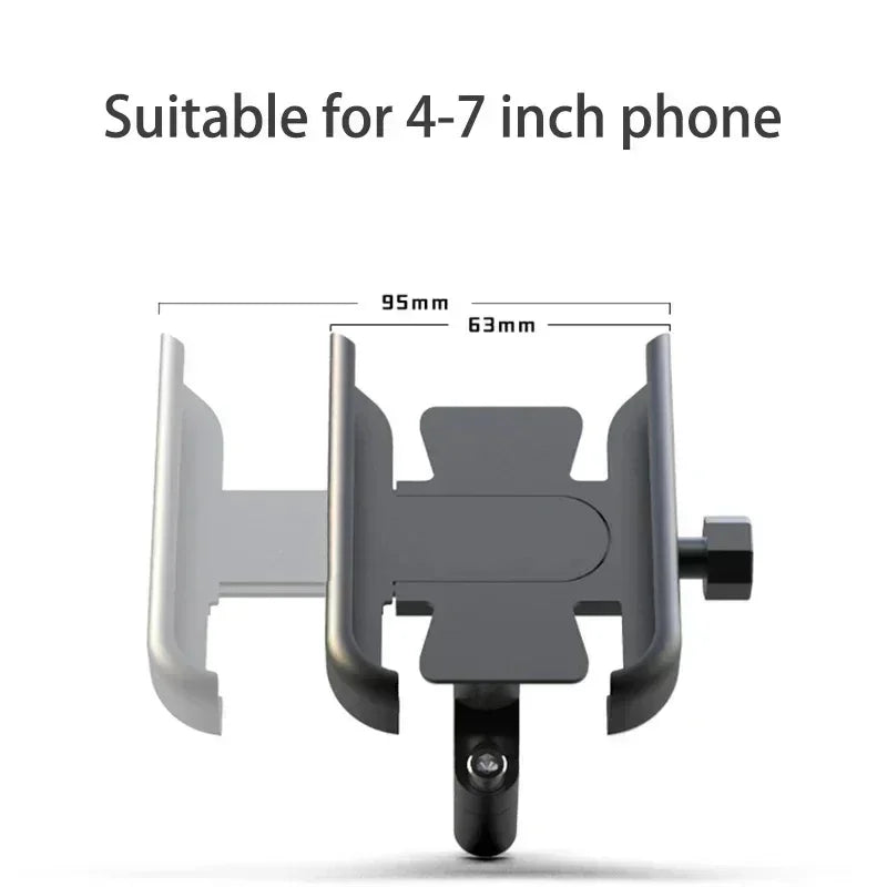 Aluminum Phone Holder for Bike Universal Bike Cell Phone Holder Fits Phones 4-7" Waterproof Shockproof Motorcycle Phone Mount