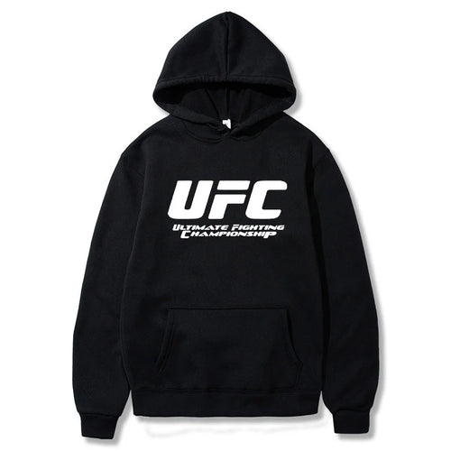 2026 New UFC Men's Hooded Sweatshirt Autumn Winter Polar Print Casual Sports Hooded Sweat
