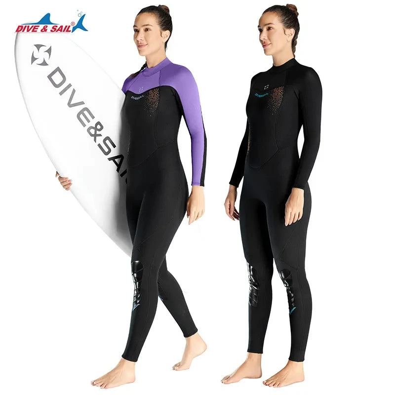 3MM Neoprene Wetsuit Women Surfing Thermal Protective Swimsuit Water Swimming Sport Diving Suit Beach Snorkeling Clothes