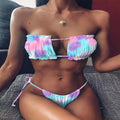Ruched Bandeau Bikini Set Women's Swimwear Off Shoulder Bathing Suit Strapless Two-piece Swimsuit 2026 Trend Beachwear for Women
