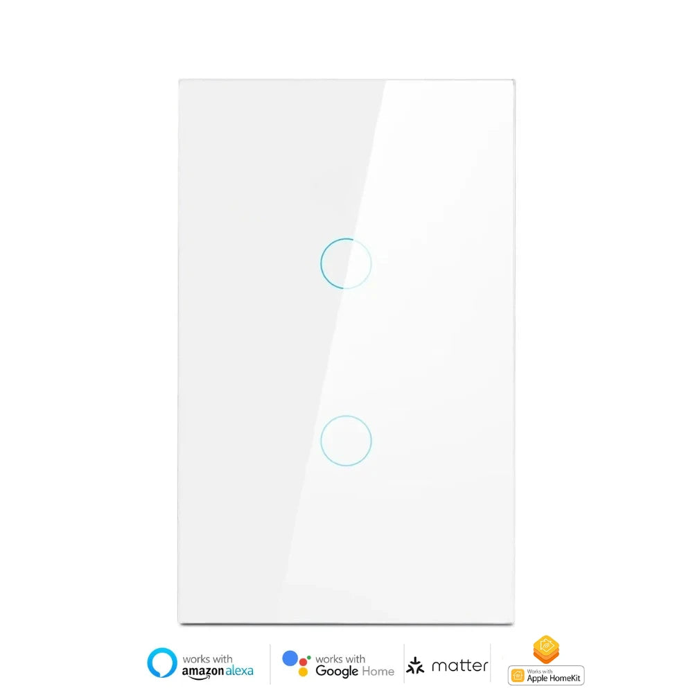 Melery Matter over WiFi Smart Light Wall Switch Touch Sensor Glass Panel Remoted Google/Apple Home Siri Alexa Homekit Smarttings