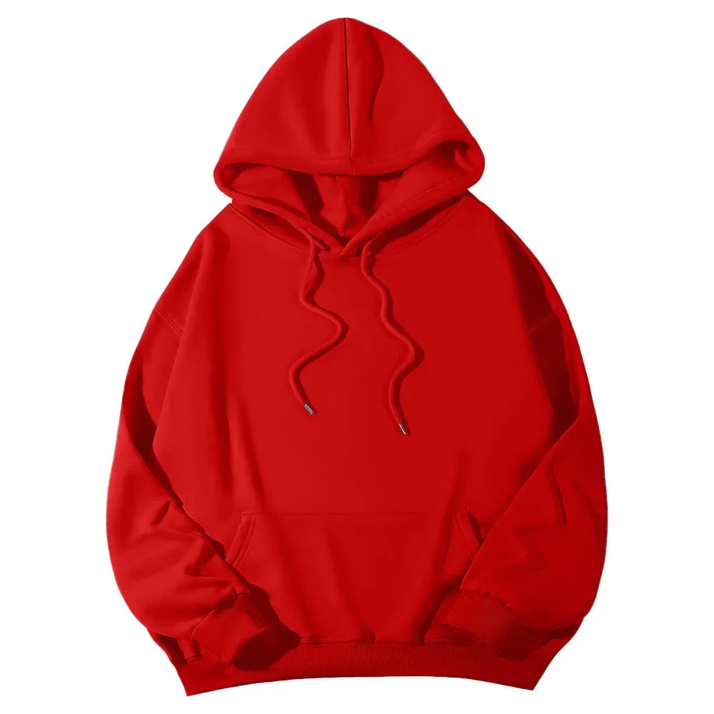 2026 Men's wide Hood Sweatshirt European and American men's and men Sweatshirt Solid Harajuku Long Sleeve Female Loose male Coat